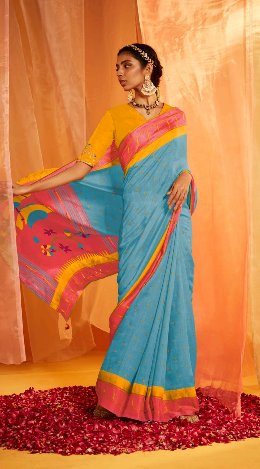 Kimora sarees Meera Paithani 